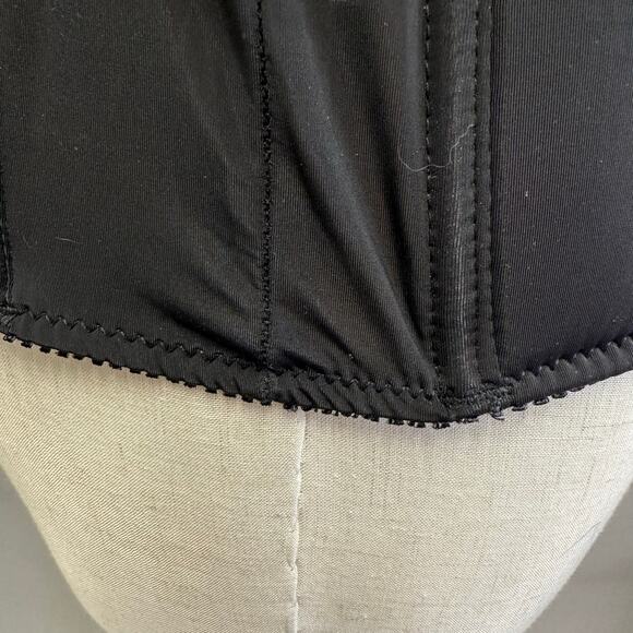 Cacique Black and Gold Lace Bustier Corset Bra Top Size 38C Velvet Trim Goth - Picture 9 of 16